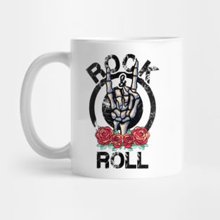 Lets Rock Rock&Roll Vintage Retro Skeleton Hand Rock Concert Mug